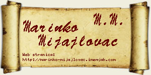 Marinko Mijajlovac vizit kartica